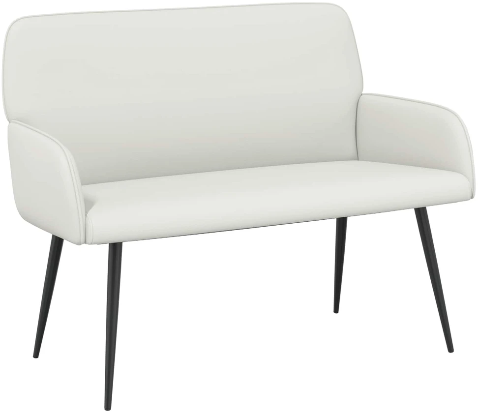 Dvivietė sofa su metalinėmis kojelėmis 2 vietos Balta