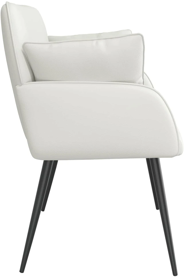 Dvivietė sofa su metalinėmis kojelėmis 2 vietos Balta