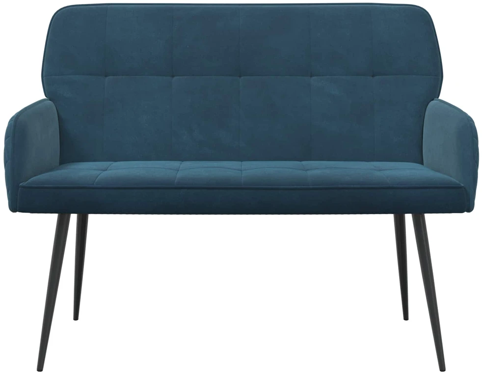 Dvivietė sofa su metalinėmis kojelėmis 2 vietos Mėlyna Aksomas