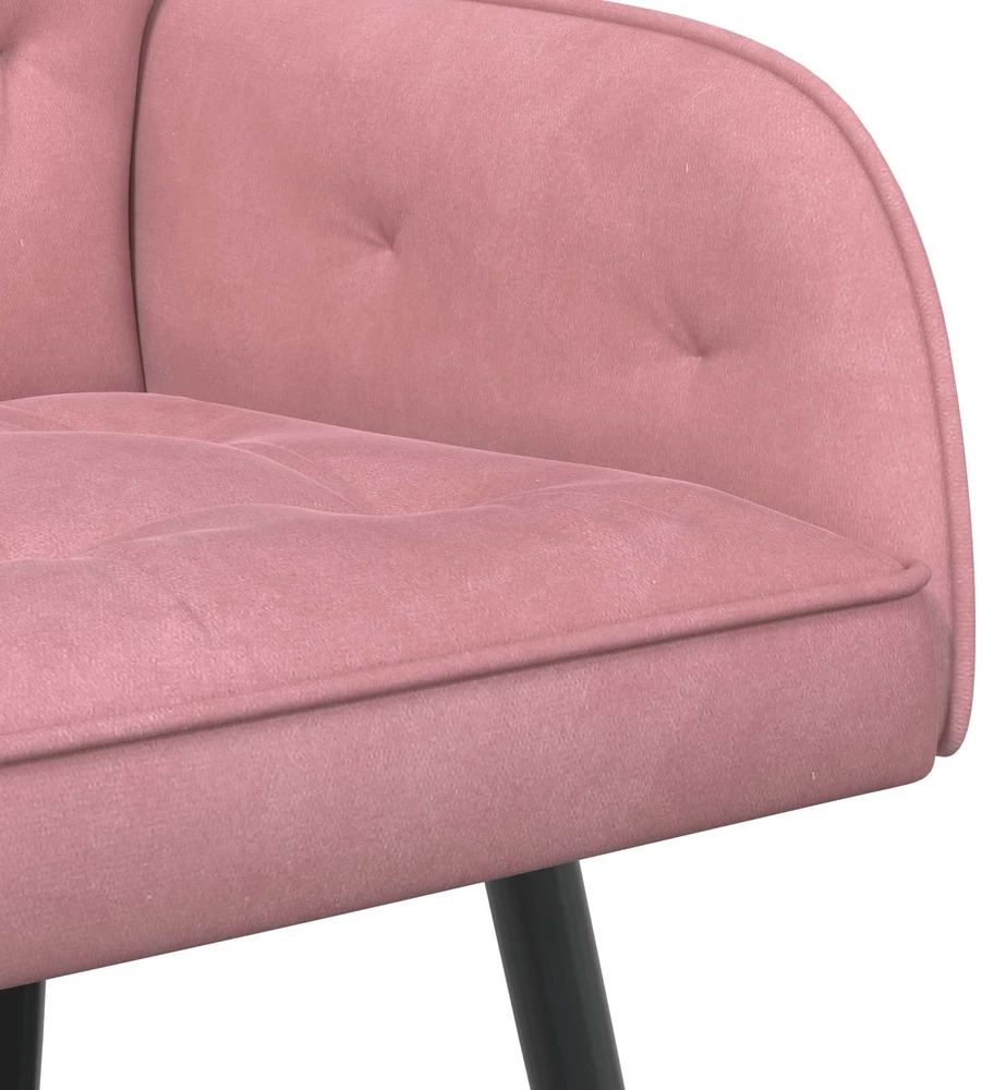 Dvivietė sofa su metalinėmis kojelėmis 2 vietos Rožinė Aksomas