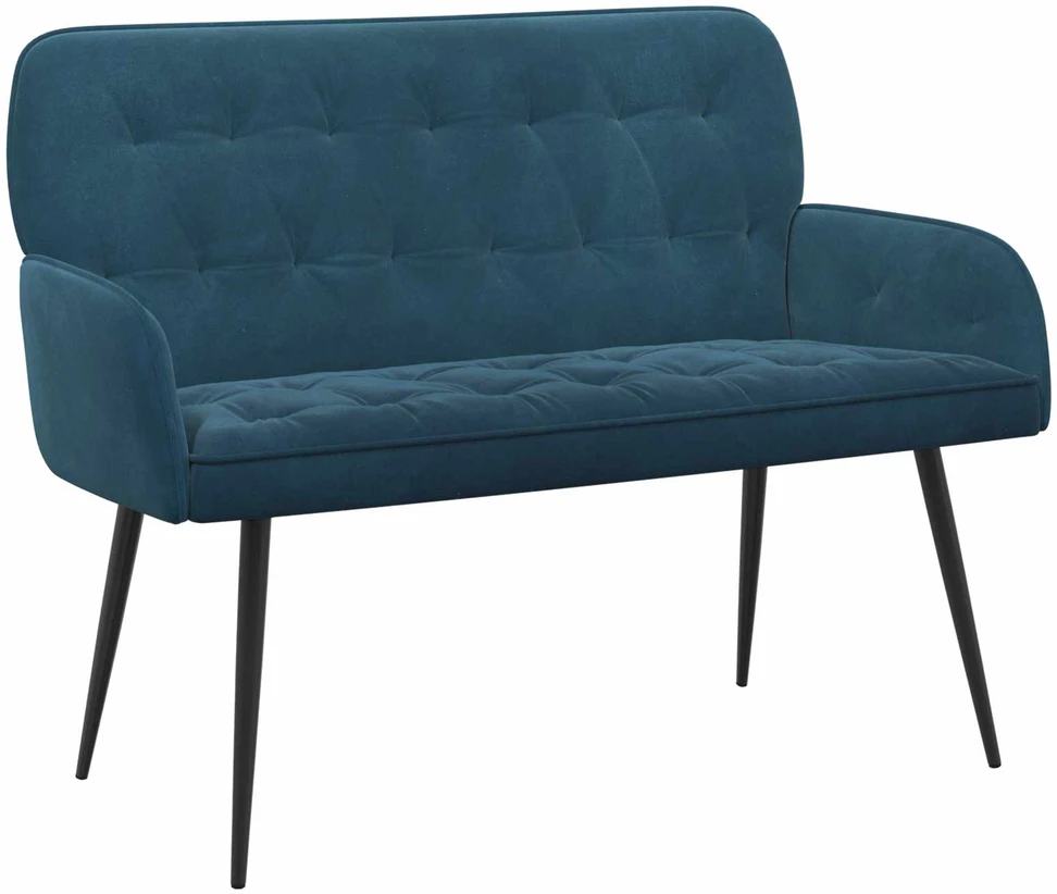 Dvivietė sofa su metalinėmis kojelėmis 2 vietos Mėlyna Aksomas