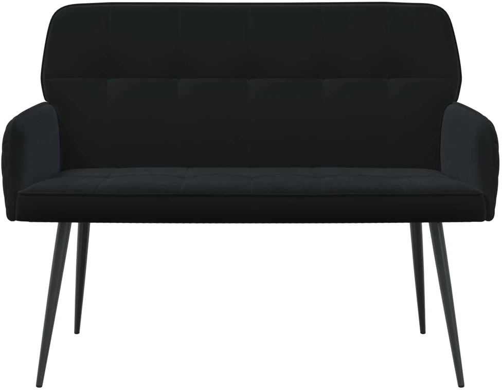 Dvivietė sofa su metalinėmis kojelėmis 2 vietos Juoda Aksomas