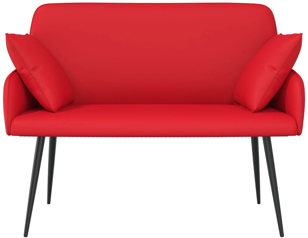 Dvivietė sofa su metalinėmis kojelėmis 2 vietos Raudona