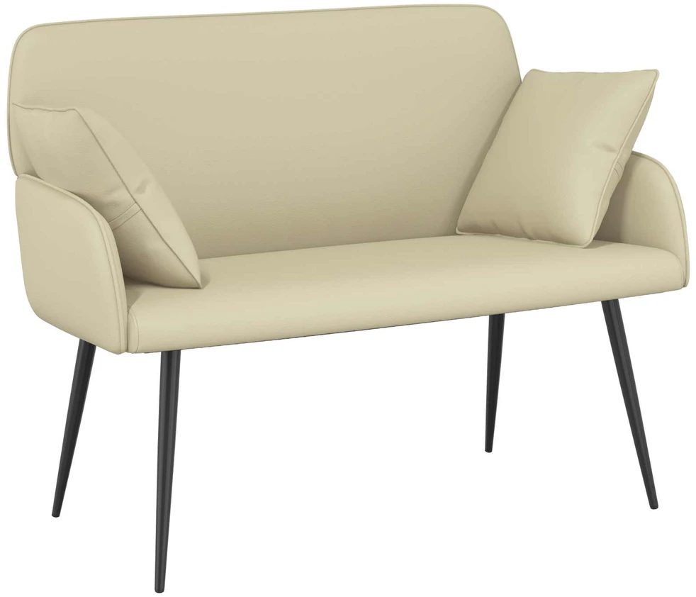 Dvivietė sofa su metalinėmis kojelėmis 2 vietos Kreminė