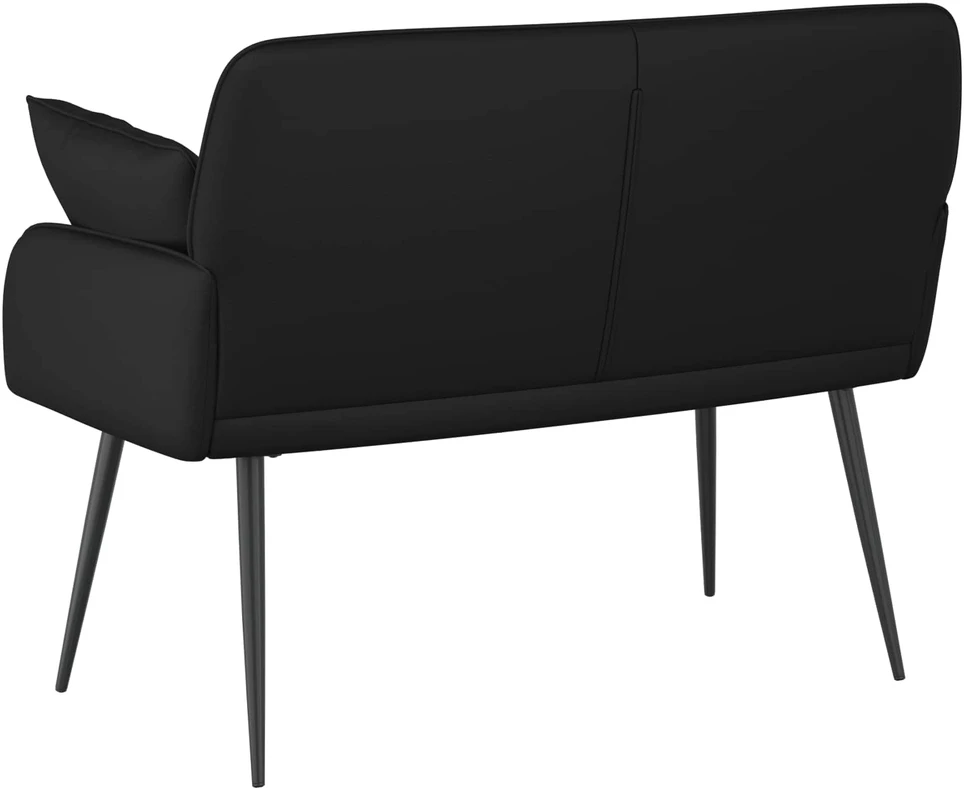 Dvivietė sofa su metalinėmis kojelėmis 2 vietos Juoda