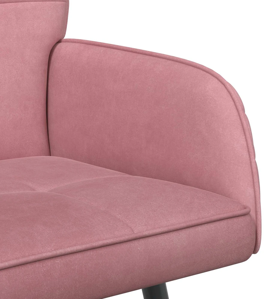 Dvivietė sofa su metalinėmis kojelėmis 2 vietos Rožinė Aksomas