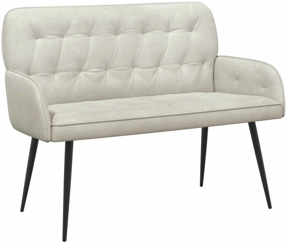Dvivietė sofa su metalinėmis kojelėmis 2 vietos Kreminė Aksomas
