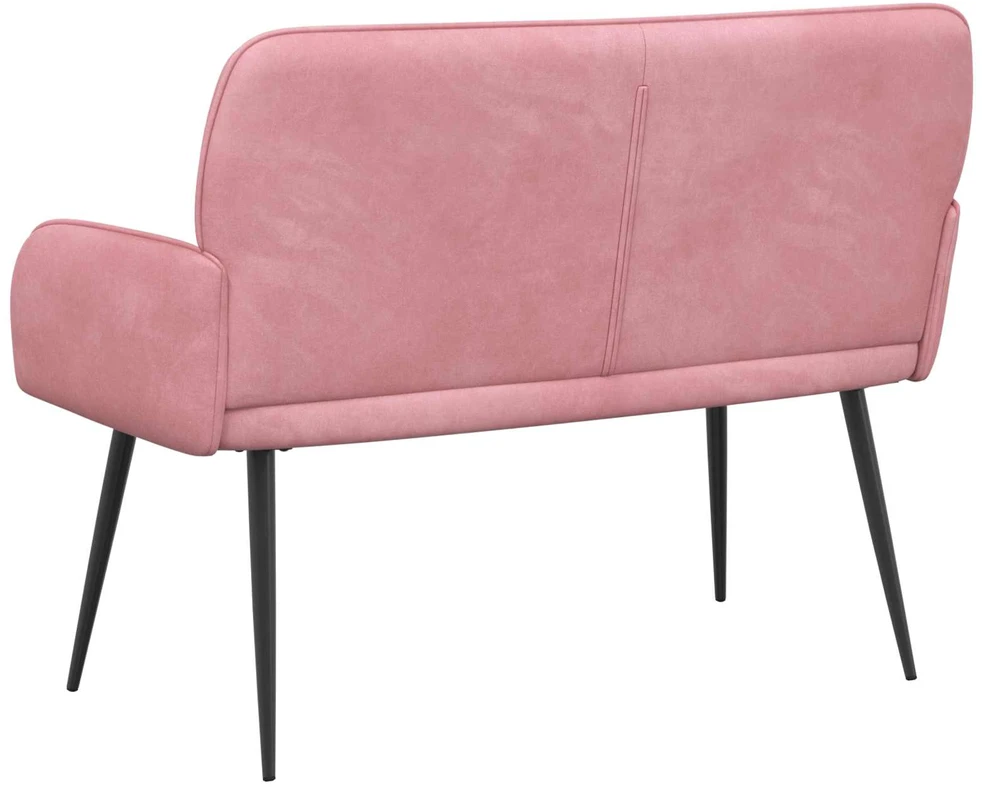 Dvivietė sofa su metalinėmis kojelėmis 2 vietos Rožinė Aksomas