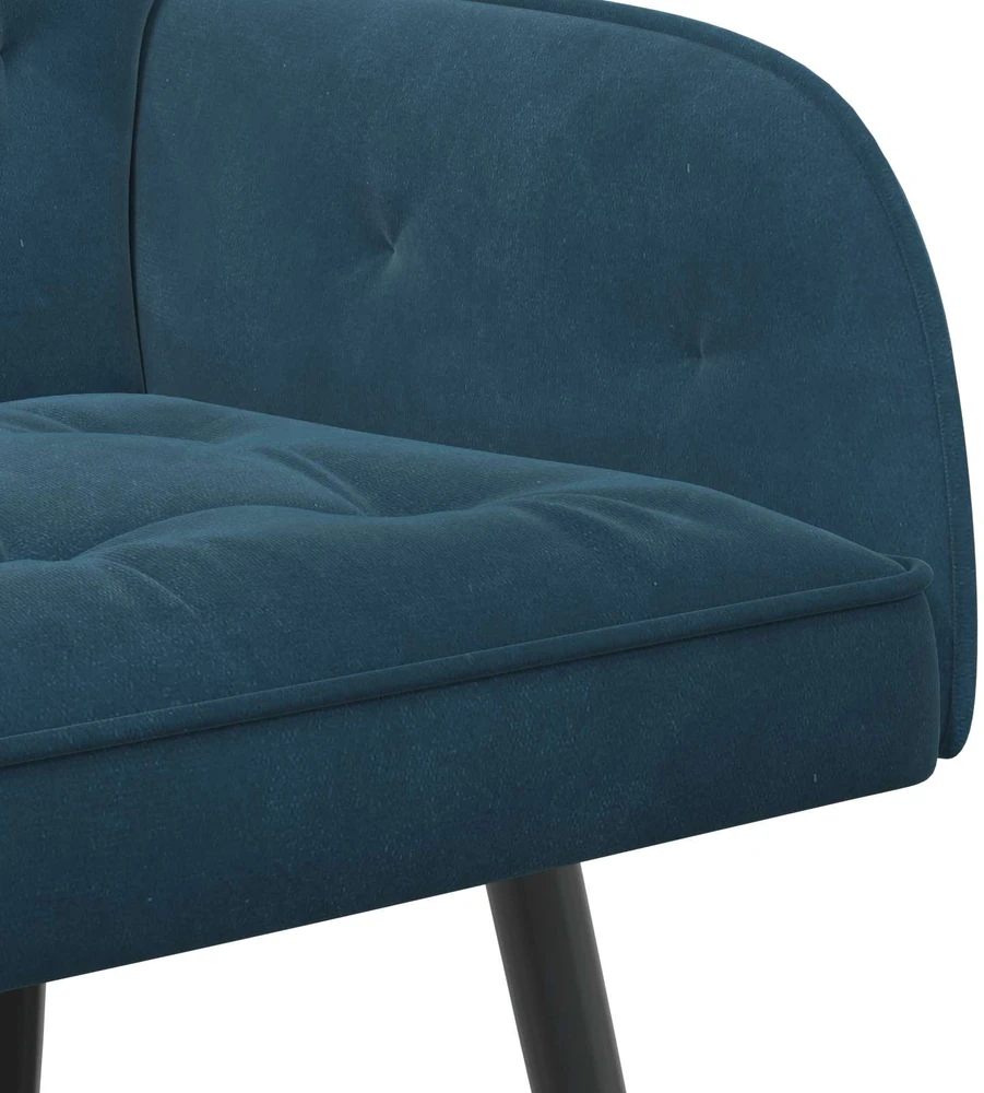 Dvivietė sofa su metalinėmis kojelėmis 2 vietos Mėlyna Aksomas