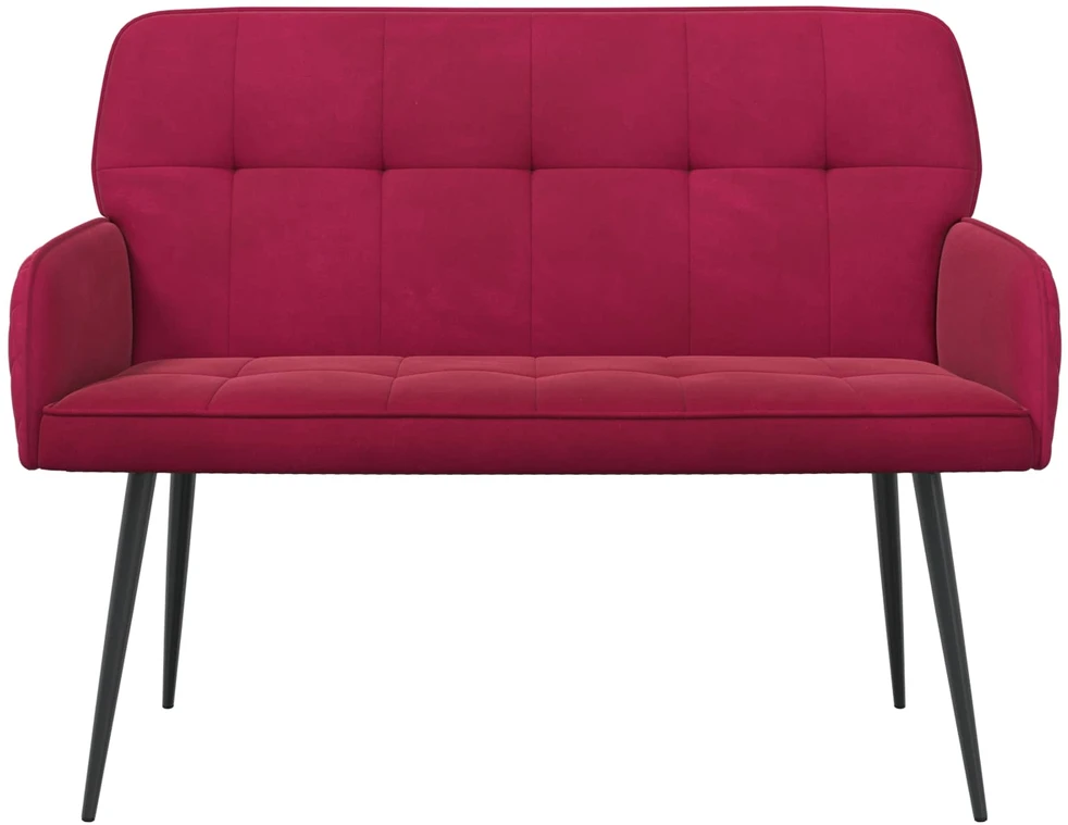 Dvivietė sofa su metalinėmis kojelėmis 2 vietos Vyno raudona