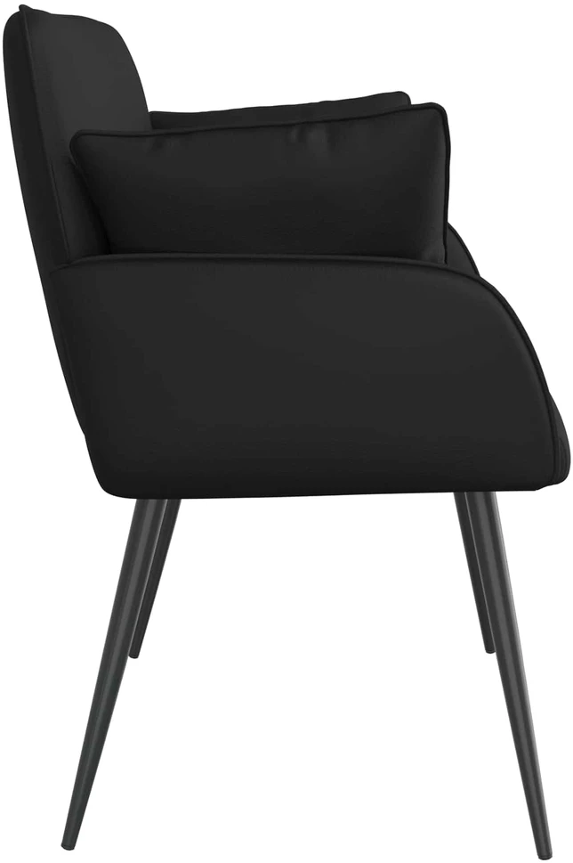 Dvivietė sofa su metalinėmis kojelėmis 2 vietos Juoda