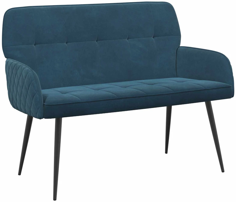 Dvivietė sofa su metalinėmis kojelėmis 2 vietos Mėlyna Aksomas