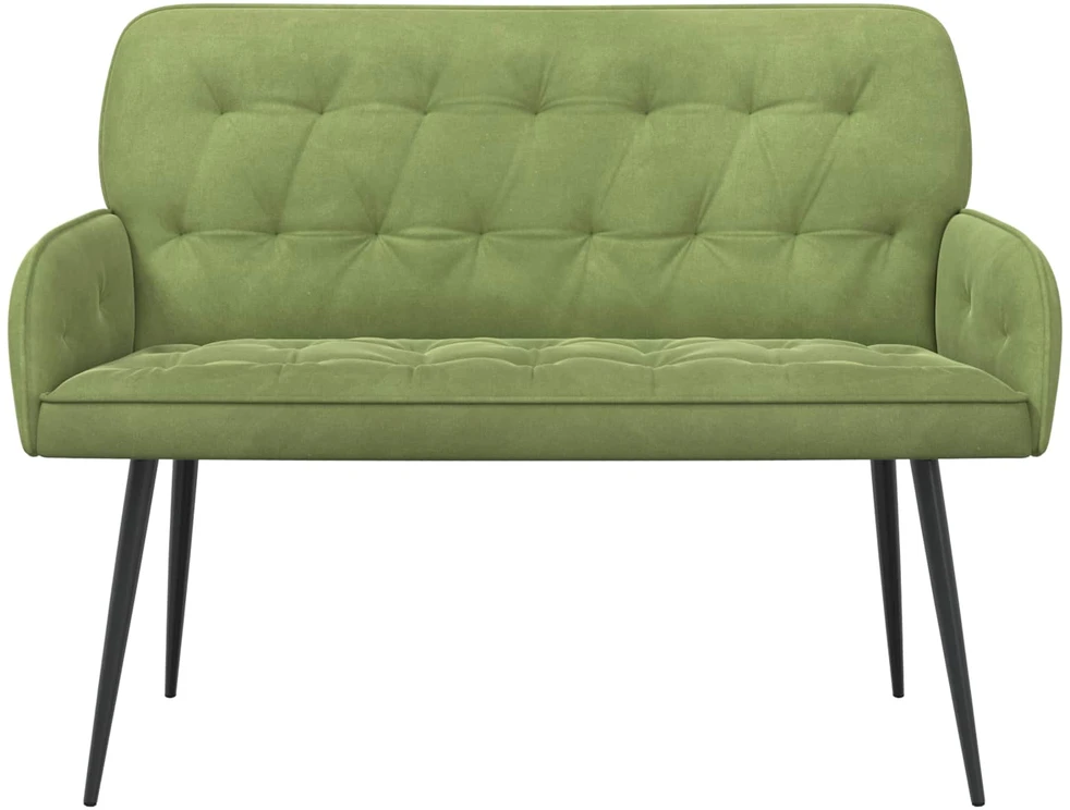 Dvivietė sofa su metalinėmis kojelėmis 2 vietos Šviesiai žalia