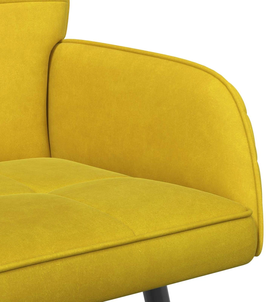 Dvivietė sofa su metalinėmis kojelėmis 2 vietos Geltona Aksomas