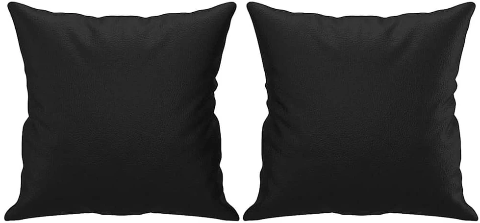 Dvivietė sofa su pagalvėlėmis, juoda, 140cm, dirbtinė oda