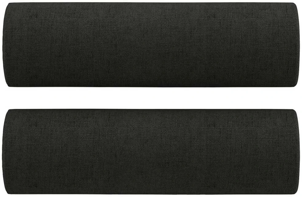 Dvivietė sofa su pagalvėlėmis, juodos spalvos, 120cm, audinys