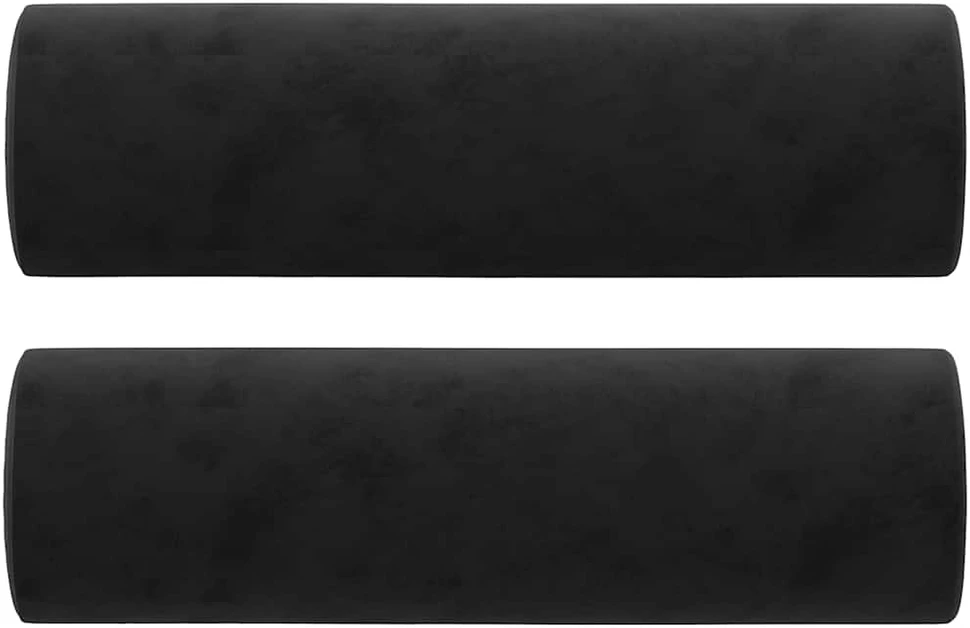 Dvivietė sofa su pagalvėlėmis, juodos spalvos, 140cm, aksomas
