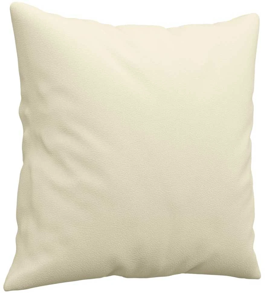 Dvivietė sofa su pagalvėlėmis, kreminė, 120cm, dirbtinė oda