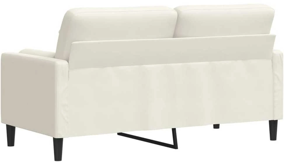 Dvivietė sofa su pagalvėlėmis, kreminės spalvos, 140cm, aksomas