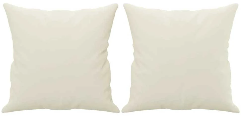 Dvivietė sofa su pagalvėlėmis, kreminės spalvos, 140cm, aksomas