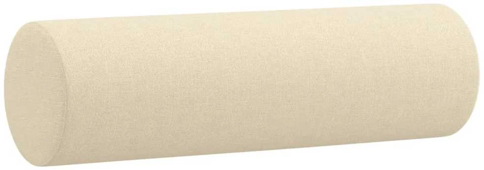 Dvivietė sofa su pagalvėlėmis, kreminės spalvos, 120cm, audinys
