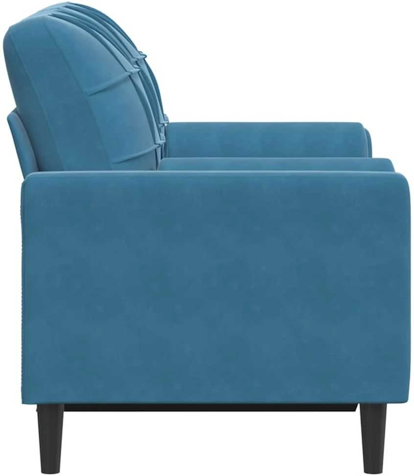 Dvivietė sofa su pagalvėlėmis, mėlynos spalvos, 120cm, aksomas