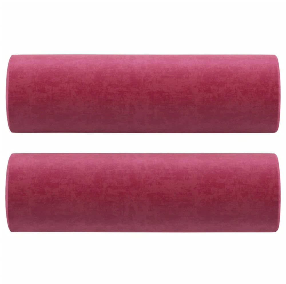 Dvivietė sofa su pagalvėlėmis, raudonojo vyno, 120cm, aksomas