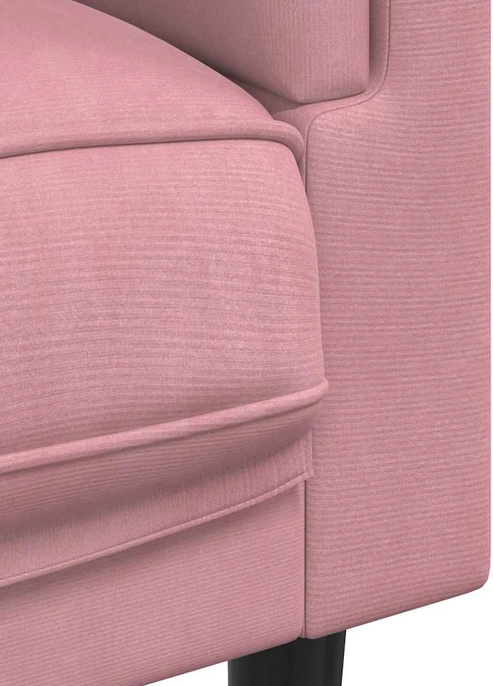 Dvivietė sofa su pagalvėlėmis, rožinės spalvos, aksomas