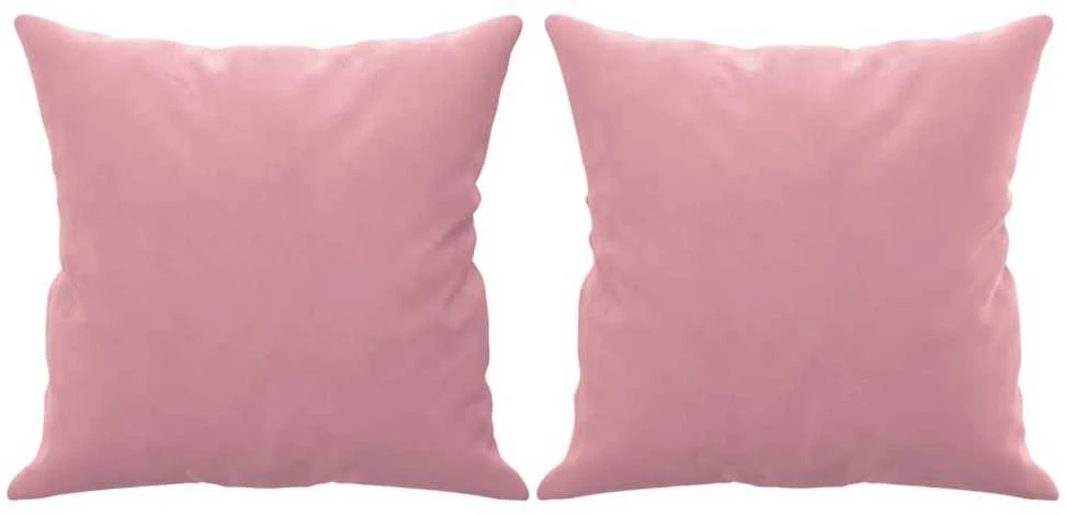 Dvivietė sofa su pagalvėlėmis, rožinės spalvos, 120cm, aksomas