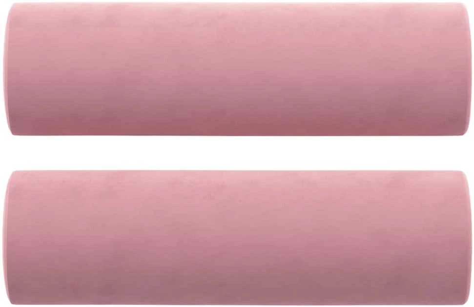 Dvivietė sofa su pagalvėlėmis, rožinės spalvos, 140cm, aksomas