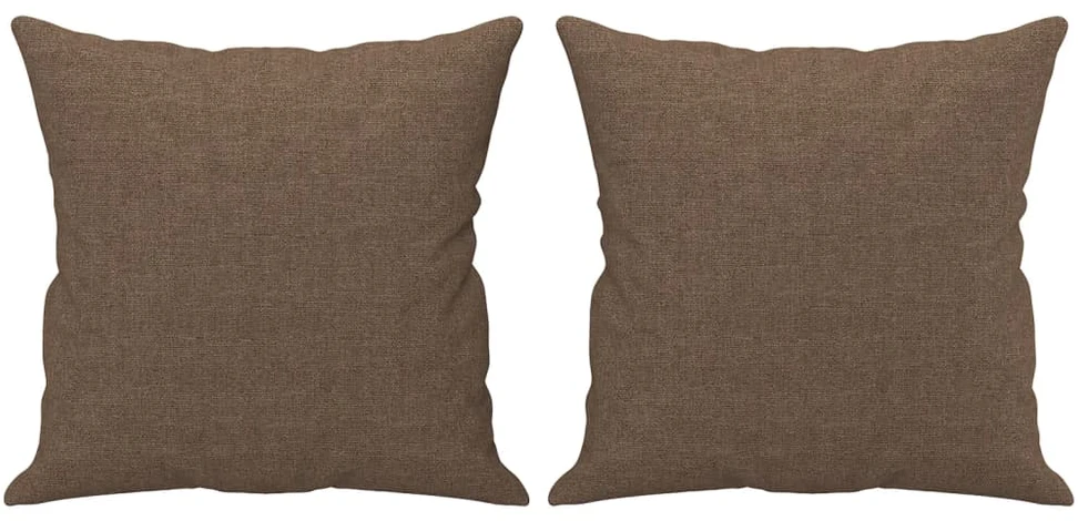 Dvivietė sofa su pagalvėlėmis, rudos spalvos, 140cm, audinys