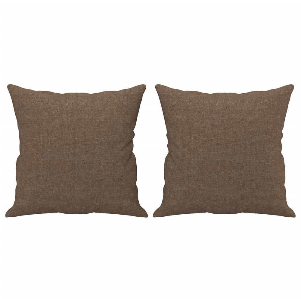 Dvivietė sofa su pagalvėlėmis, rudos spalvos, 120cm, audinys