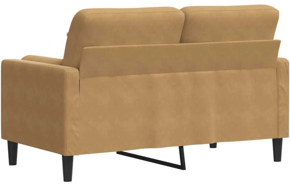 Dvivietė sofa su pagalvėlėmis, rudos spalvos, 120cm, aksomas