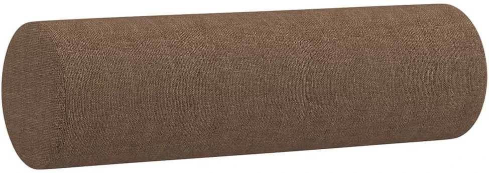 Dvivietė sofa su pagalvėlėmis, rudos spalvos, 120cm, audinys