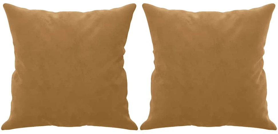 Dvivietė sofa su pagalvėlėmis, rudos spalvos, 120cm, aksomas