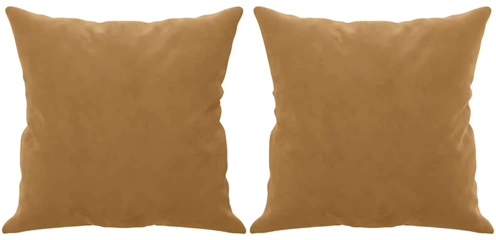 Dvivietė sofa su pagalvėlėmis, rudos spalvos, 140cm, aksomas