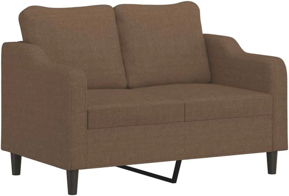 Dvivietė sofa su pagalvėlėmis, rudos spalvos, 120cm, audinys