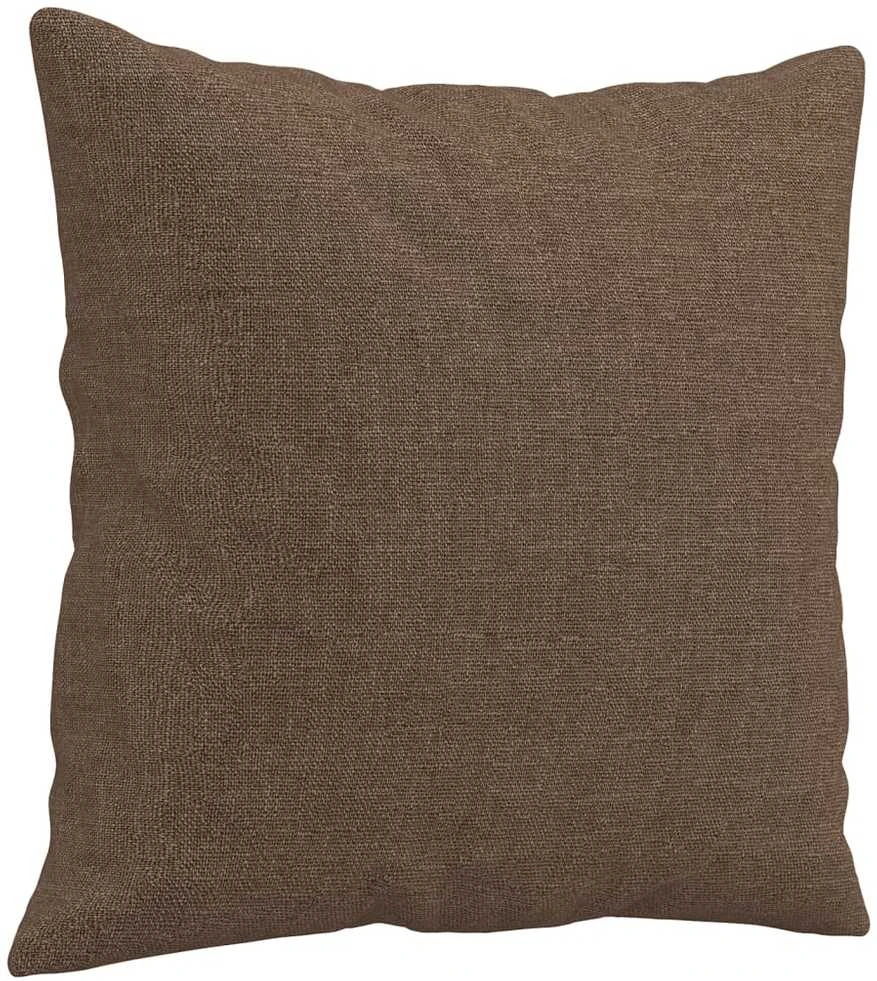 Dvivietė sofa su pagalvėlėmis, rudos spalvos, 140cm, audinys