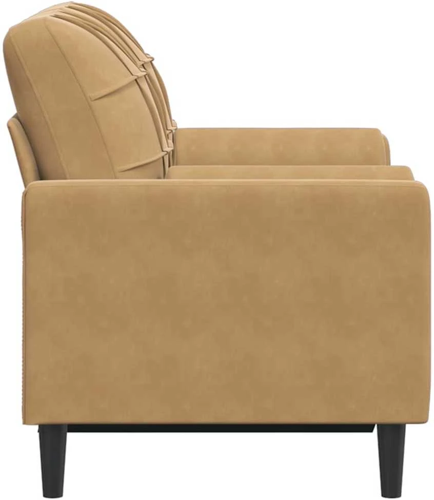 Dvivietė sofa su pagalvėlėmis, rudos spalvos, 120cm, aksomas