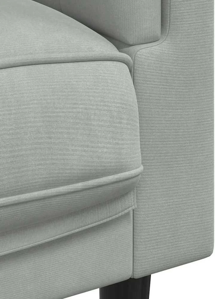 Dvivietė sofa su pagalvėlėmis, šviesiai pilkos spalvos, aksomas