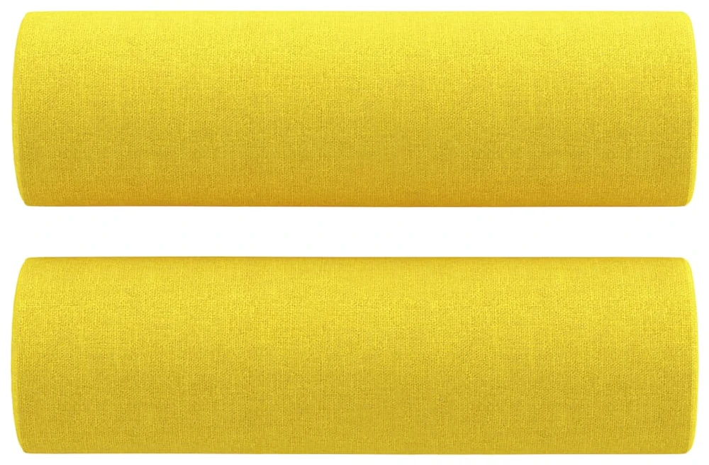 Dvivietė sofa su pagalvėlėmis, šviesiai geltona, 120cm, audinys