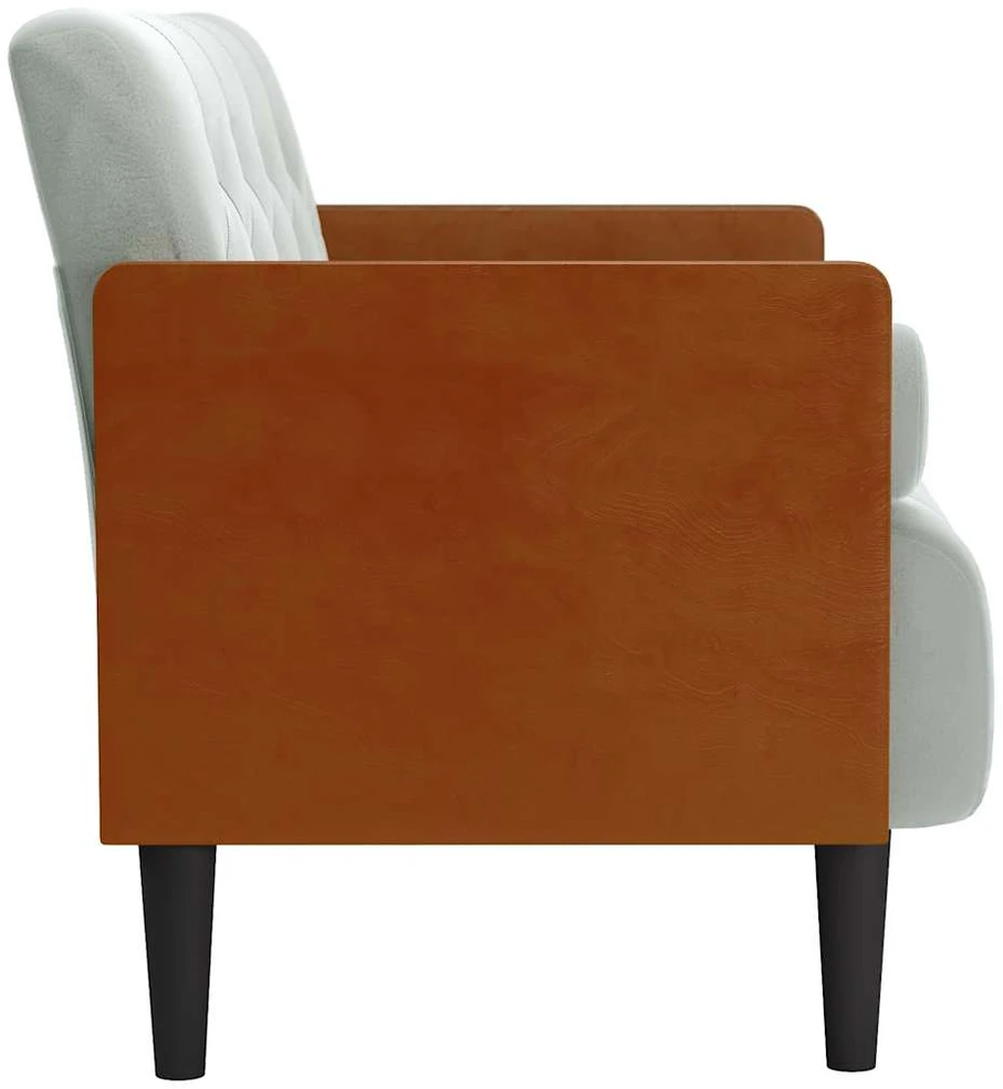 Dvivietė sofa su pagalvėlėmis, šviesiai pilka, 110 cm, aksomas