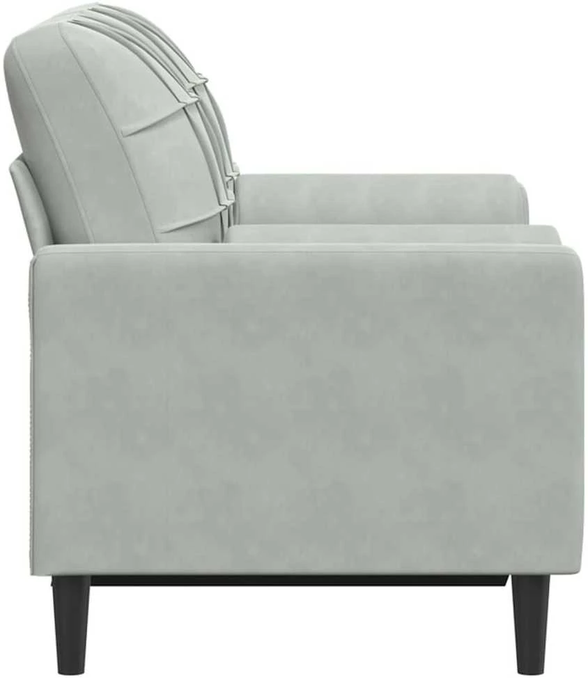 Dvivietė sofa su pagalvėlėmis, šviesiai pilka, 120cm, aksomas