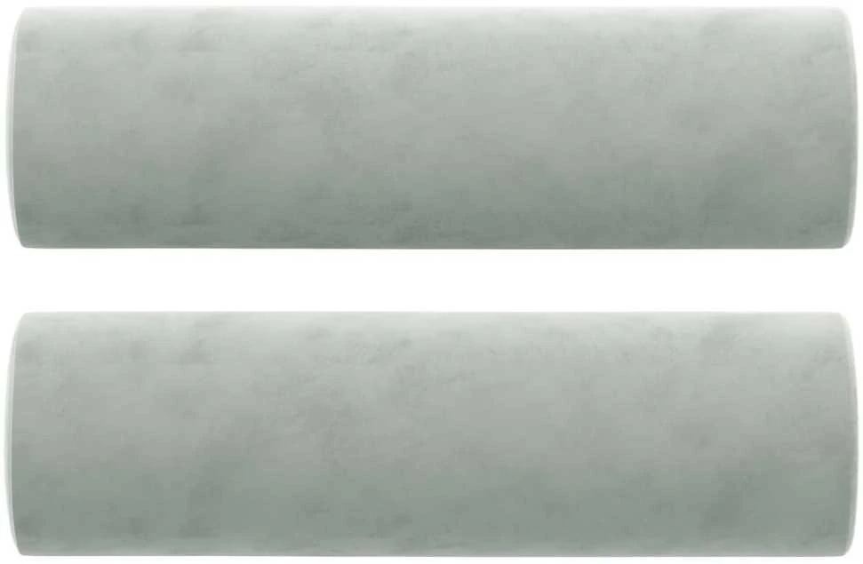 Dvivietė sofa su pagalvėlėmis, šviesiai pilka, 140cm, aksomas