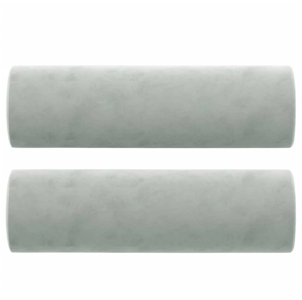 Dvivietė sofa su pagalvėlėmis, šviesiai pilka, 120cm, aksomas