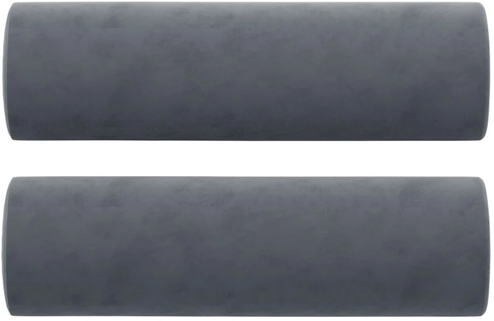 Dvivietė sofa su pagalvėlėmis, tamsiai pilka, 140cm, aksomas