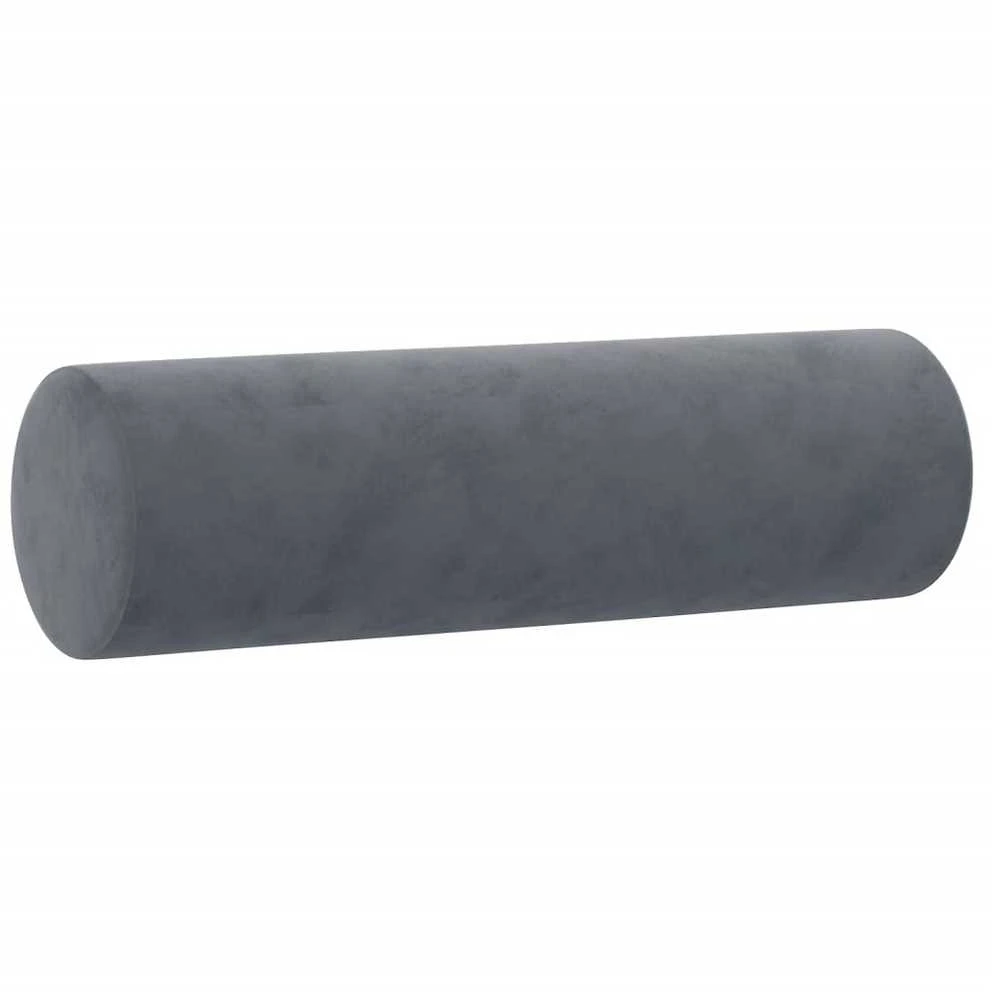 Dvivietė sofa su pagalvėlėmis, tamsiai pilka, 140cm, aksomas