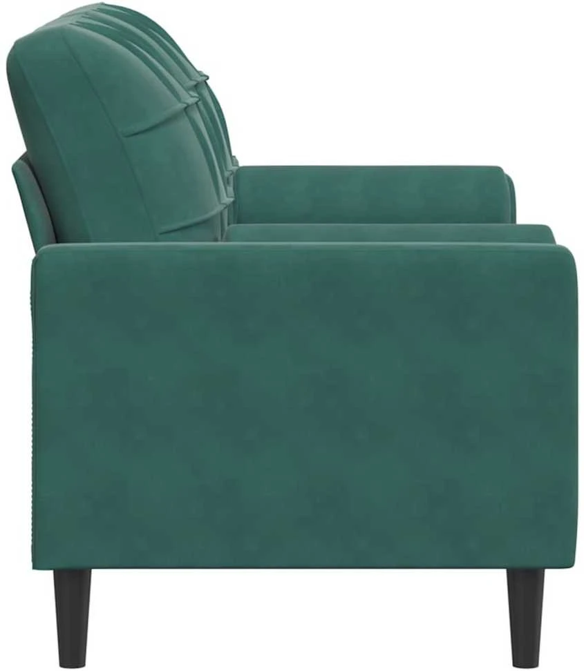 Dvivietė sofa su pagalvėlėmis, tamsiai žalia, 140cm, aksomas