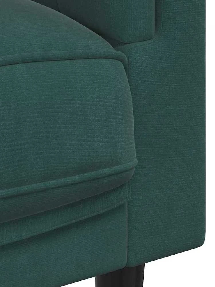 Dvivietė sofa su pagalvėlėmis, tamsiai žalios spalvos, aksomas