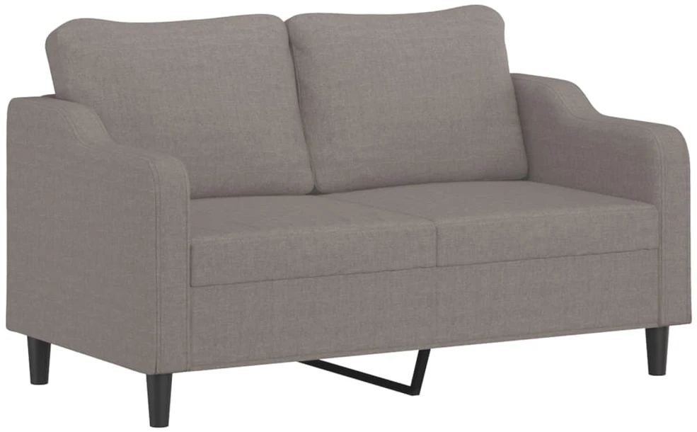 Dvivietė sofa su pagalvėlėmis, taupe spalvos, 140cm, audinys